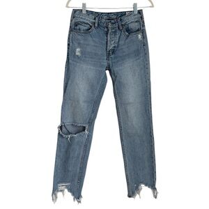 We The Free Distressed Cropped Jeans